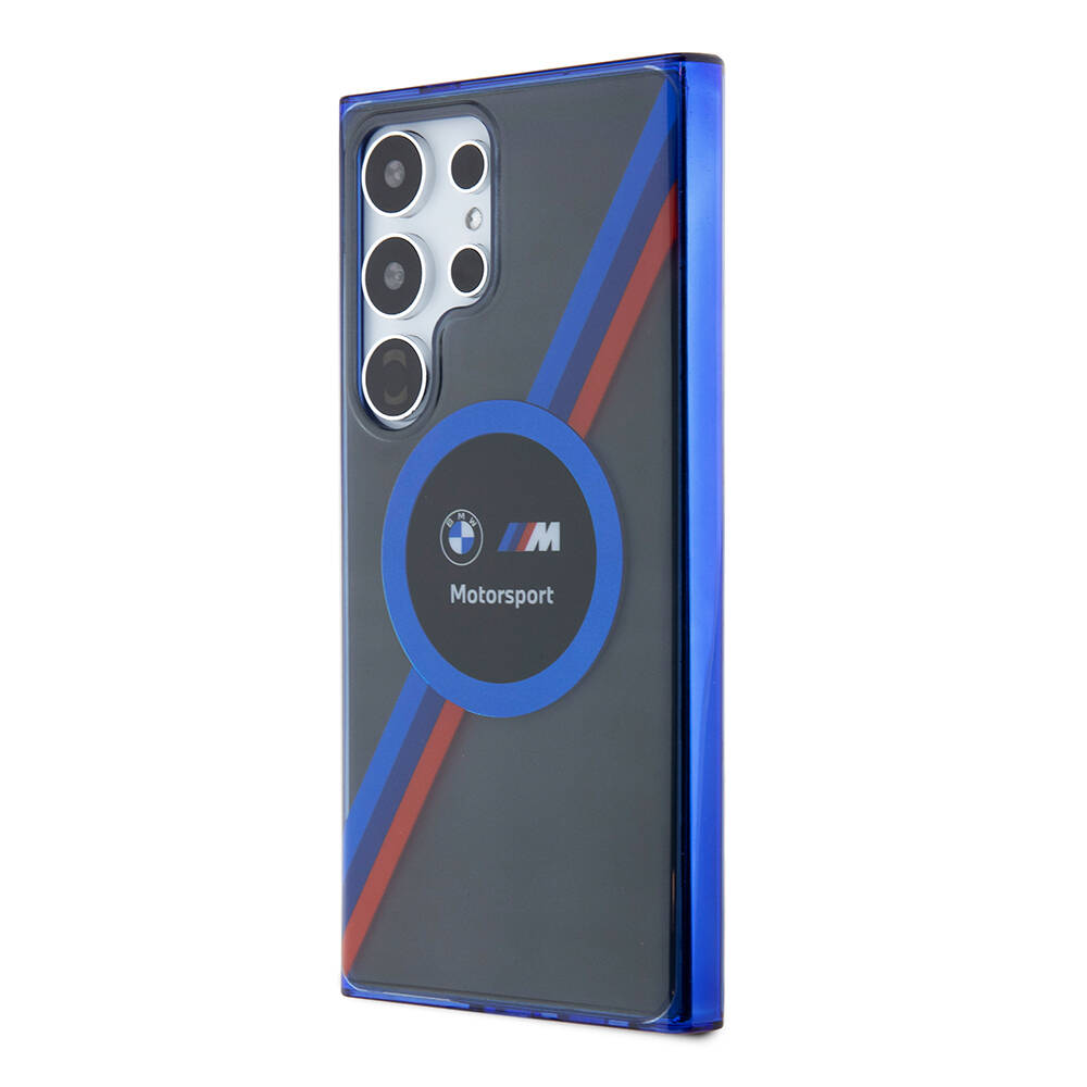 Samsung Galaxy S24 Ultra Uyumlu Kılıf BMW Orjinal Lisanslı M Logolu Üç Renk Çizgili Motorsport Circle Kapak - 1
