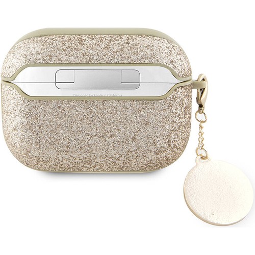 Apple Airpods Pro 2 Uyumlu Kılıf Guess Orjinal Lisanslı Glitter Elmas Kalp Süs Zincirli Kapak