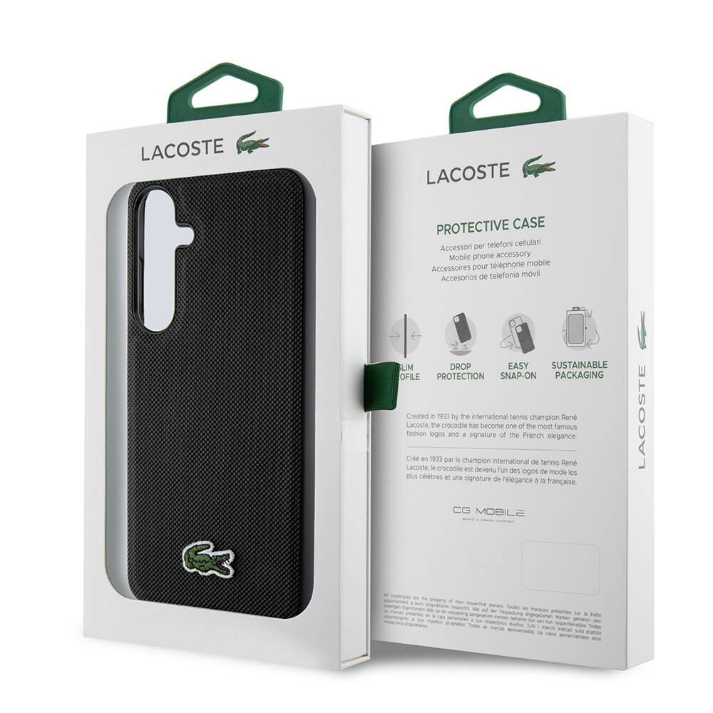 Samsung Galaxy S24 Uyumlu Kılıf Lacoste Orjinal Lisanslı PU Pike Desenli Arka Yüzey İkonik Timsah Dokuma Logolu Kapak - 7