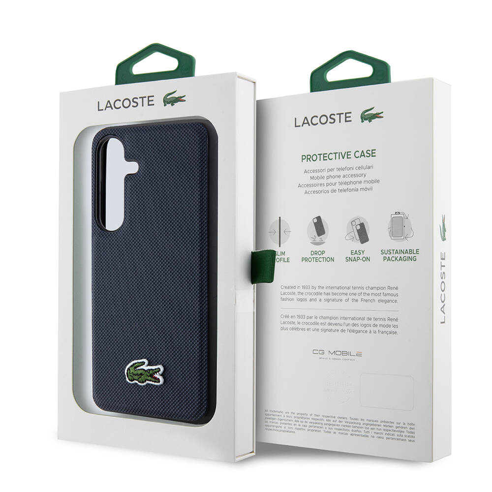 Samsung Galaxy S24 Uyumlu Kılıf Lacoste Orjinal Lisanslı PU Pike Desenli Arka Yüzey İkonik Timsah Dokuma Logolu Kapak - 21