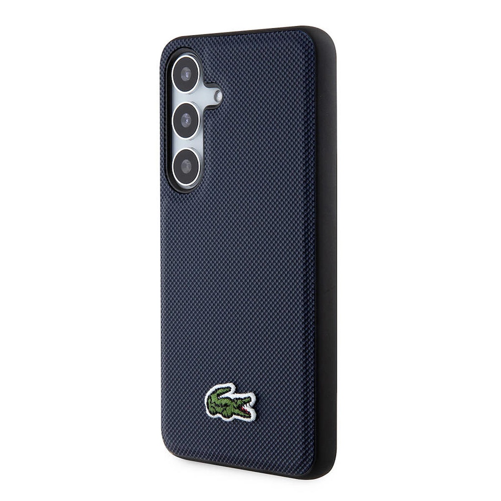 Samsung Galaxy S24 Uyumlu Kılıf Lacoste Orjinal Lisanslı PU Pike Desenli Arka Yüzey İkonik Timsah Dokuma Logolu Kapak