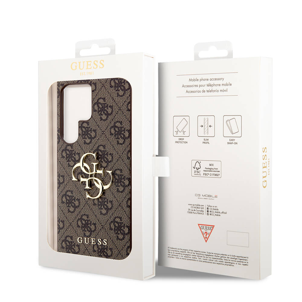 Samsung Galaxy S24 Ultra Uyumlu Kılıf Guess Orjinal Lisanslı PU Deri Yazı ve 4G Metal Logolu Desenli Kapak - 14