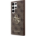Samsung Galaxy S24 Ultra Uyumlu Kılıf Guess Orjinal Lisanslı PU Deri Yazı ve 4G Metal Logolu Desenli Kapak