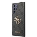 Samsung Galaxy S24 Ultra Uyumlu Kılıf Guess Orjinal Lisanslı PU Deri Yazı ve 4G Metal Logolu Desenli Kapak
