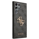 Samsung Galaxy S24 Ultra Uyumlu Kılıf Guess Orjinal Lisanslı PU Deri Yazı ve 4G Metal Logolu Desenli Kapak