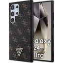 Samsung Galaxy S24 Ultra Uyumlu Kılıf Guess Orjinal Lisanslı PU Üçgen Logo 4G Desenli Kapak