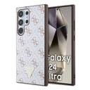 Samsung Galaxy S24 Ultra Uyumlu Kılıf Guess Orjinal Lisanslı PU Üçgen Logo 4G Desenli Kapak