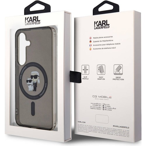 Samsung Galaxy S24 Uyumlu Kılıf Karl Lagerfeld Orjinal Lisanslı Magsafe Şarj Özellikli Karl & Choupette IML Baskılı Kapak
