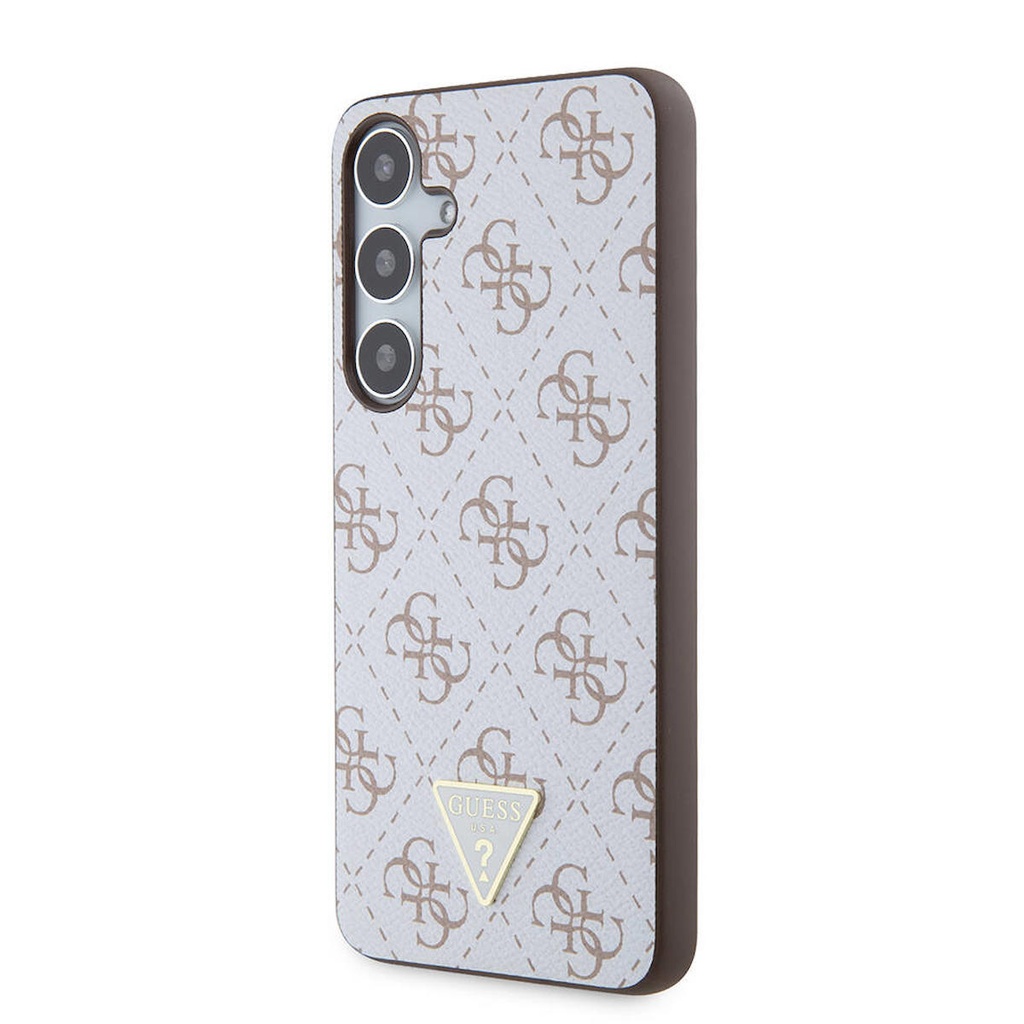 Samsung Galaxy S24 Plus Uyumlu Kılıf Guess Orjinal Lisanslı PU Üçgen Logo 4G Desenli Kapak