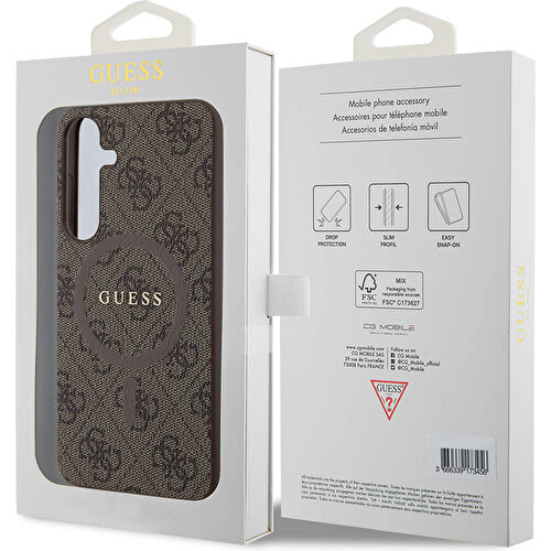 Samsung Galaxy S24 Plus Uyumlu Kılıf Guess Orjinal Lisanslı Magsafe Şarj Özellikli 4G Desenli Yazı Logolu Kapak