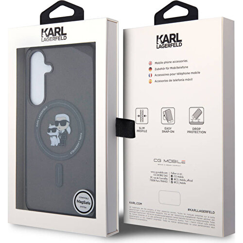 Samsung Galaxy S24 Plus Uyumlu Kılıf Karl Lagerfeld Orjinal Lisanslı Magsafe Şarj Özellikli Karl & Choupette IML Baskılı Kapak