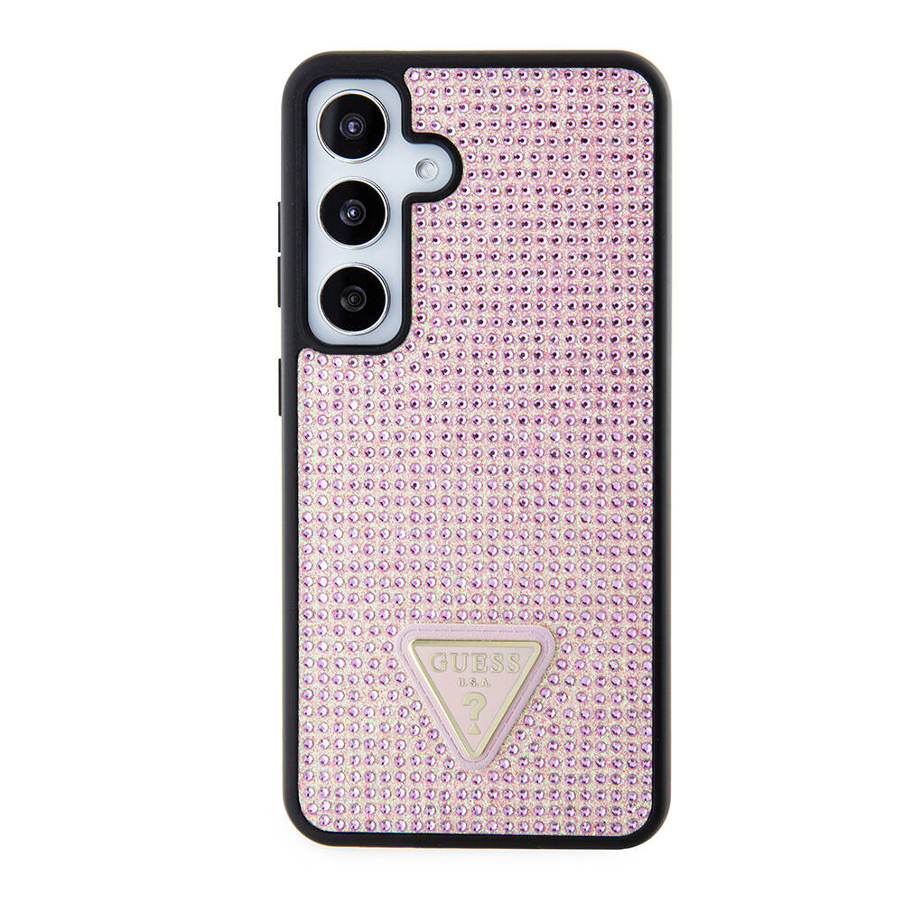 Samsung Galaxy S24 Uyumlu Kılıf Guess Orjinal Lisanslı Taşlı Arka Yüzey Üçgen Logolu Kapak - 8