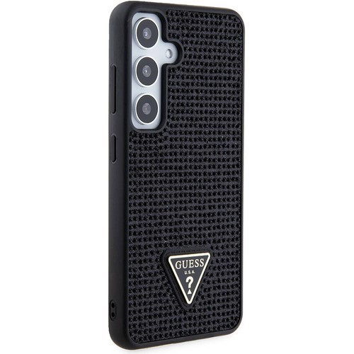 Samsung Galaxy S24 Uyumlu Kılıf Guess Orjinal Lisanslı Taşlı Arka Yüzey Üçgen Logolu Kapak