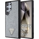 Samsung Galaxy S24 Ultra Uyumlu Kılıf Guess Orjinal Lisanslı Taşlı Arka Yüzey Üçgen Logolu Kapak