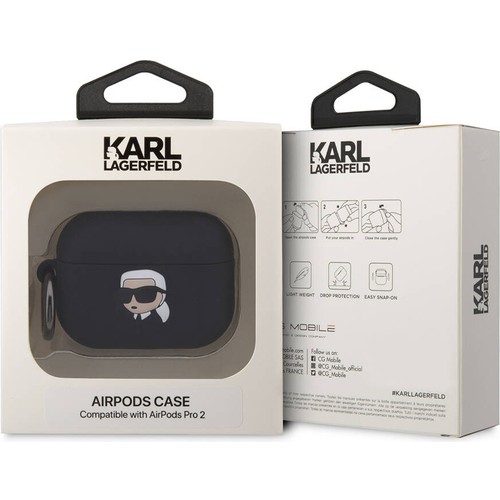 Apple Airpods Pro 2 Uyumlu Kılıf Karl Lagerfeld Orjinal Lisanslı Karl 3D Silikon Kapak