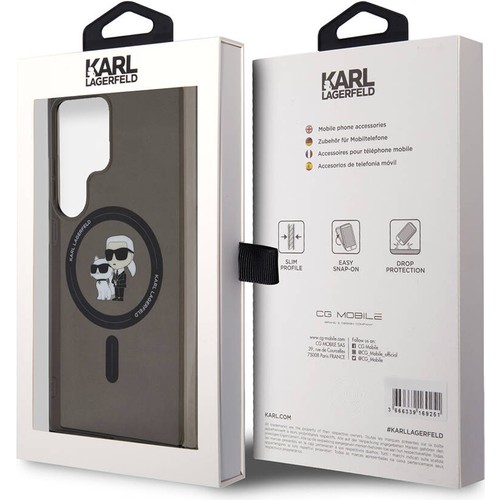 Samsung Galaxy S24 Ultra Uyumlu Kılıf Karl Lagerfeld Orjinal Lisanslı Magsafe Şarj Özellikli Karl & Choupette IML Baskılı Kapak