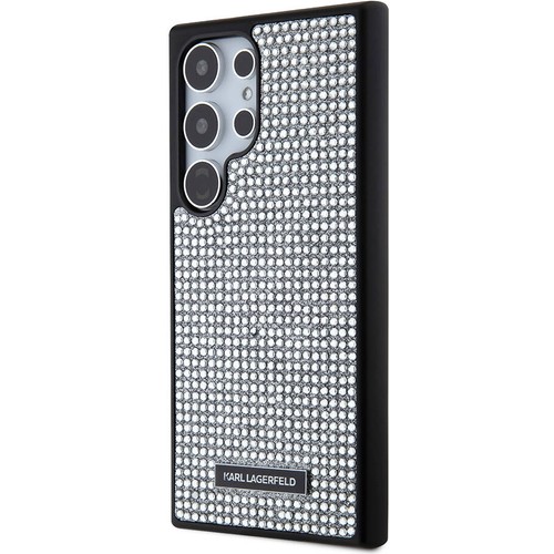 Samsung Galaxy S24 Ultra Uyumlu Kılıf Karl Lagerfeld Taşlı Metal Logo Orjinal Lisanslı Kapak