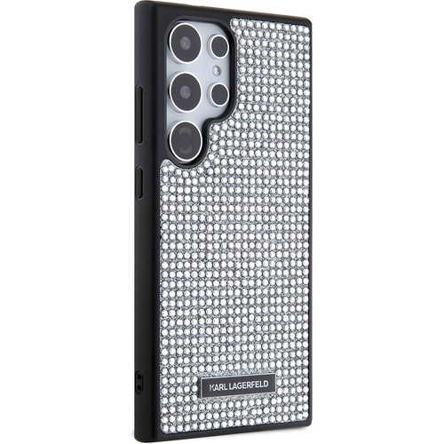 Samsung Galaxy S24 Ultra Uyumlu Kılıf Karl Lagerfeld Taşlı Metal Logo Orjinal Lisanslı Kapak
