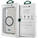 Samsung Galaxy S24 Uyumlu Kılıf Lacoste Orjinal Lisanslı Magsafe Şarj Özellikli Transparan Timsah Logo Baskılı Kapak