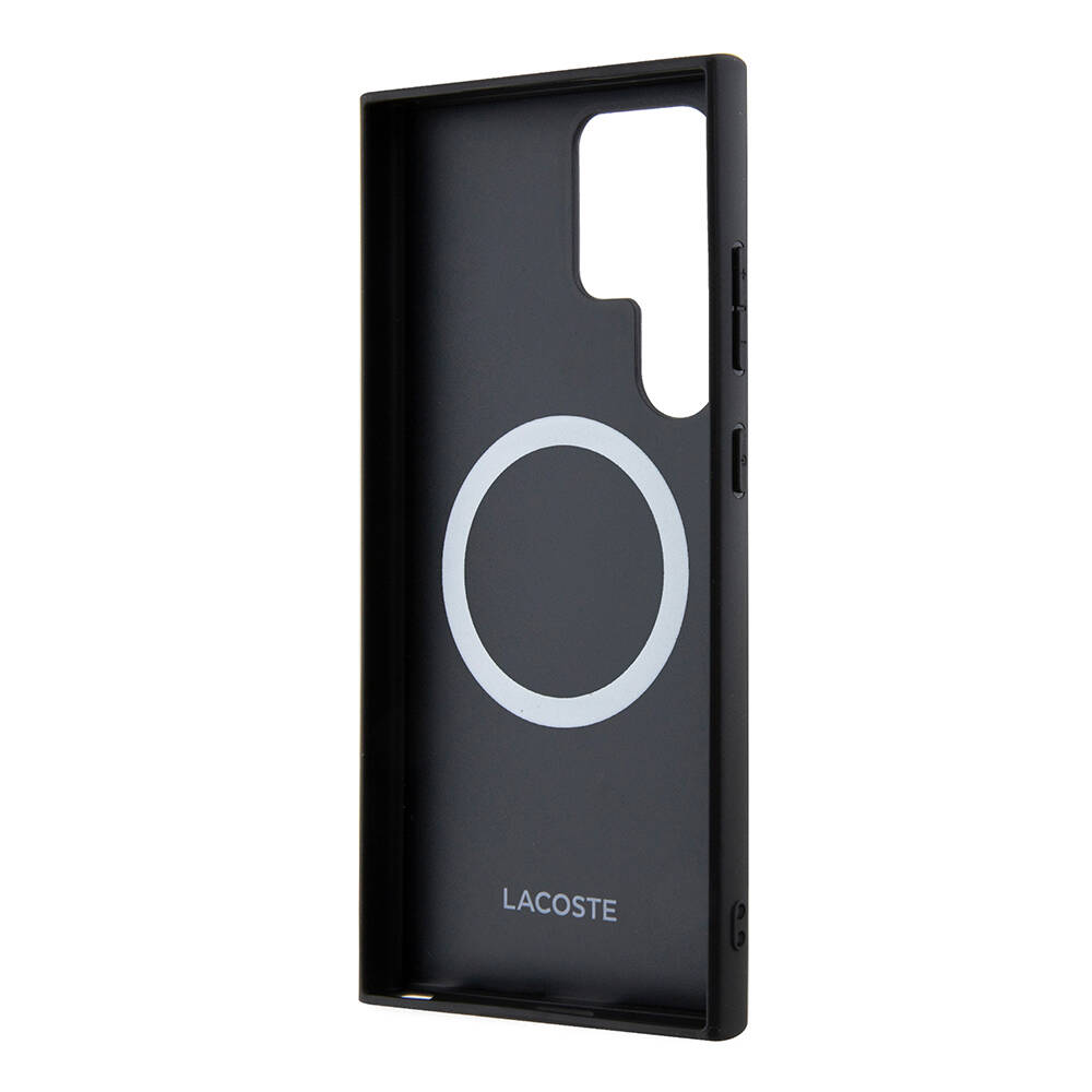 Samsung Galaxy S24 Ultra Uyumlu Kılıf Lacoste Orjinal Lisanslı PU Pike Desenli Arka Yüzey İkonik Timsah Dokuma Logolu Kapak - 6