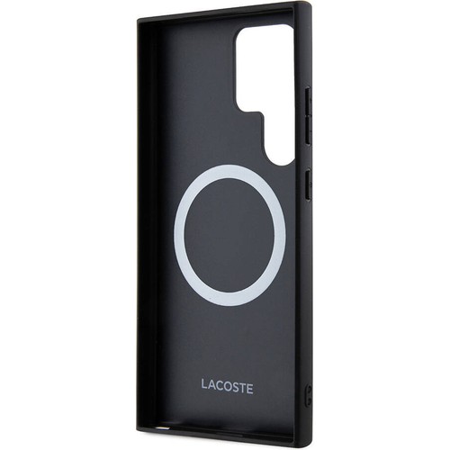 Samsung Galaxy S24 Ultra Uyumlu Kılıf Lacoste Orjinal Lisanslı PU Pike Desenli Arka Yüzey İkonik Timsah Dokuma Logolu Kapak