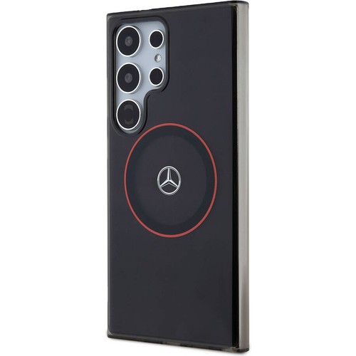 Samsung Galaxy S24 Ultra Uyumlu Kılıf Mercedes Benz Orjinal Lisanslı Magsafe Şarj Özellikli IML Yıldız Logolu Red Ring Kapak