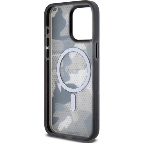 Apple iPhone 15 Pro Max Uyumlu Kılıf TUMI Orjinal Lisanslı Magsafe Şarj Özellikli Buzlanmış Saydam Ağ Kamuflajı Desenli Kapak