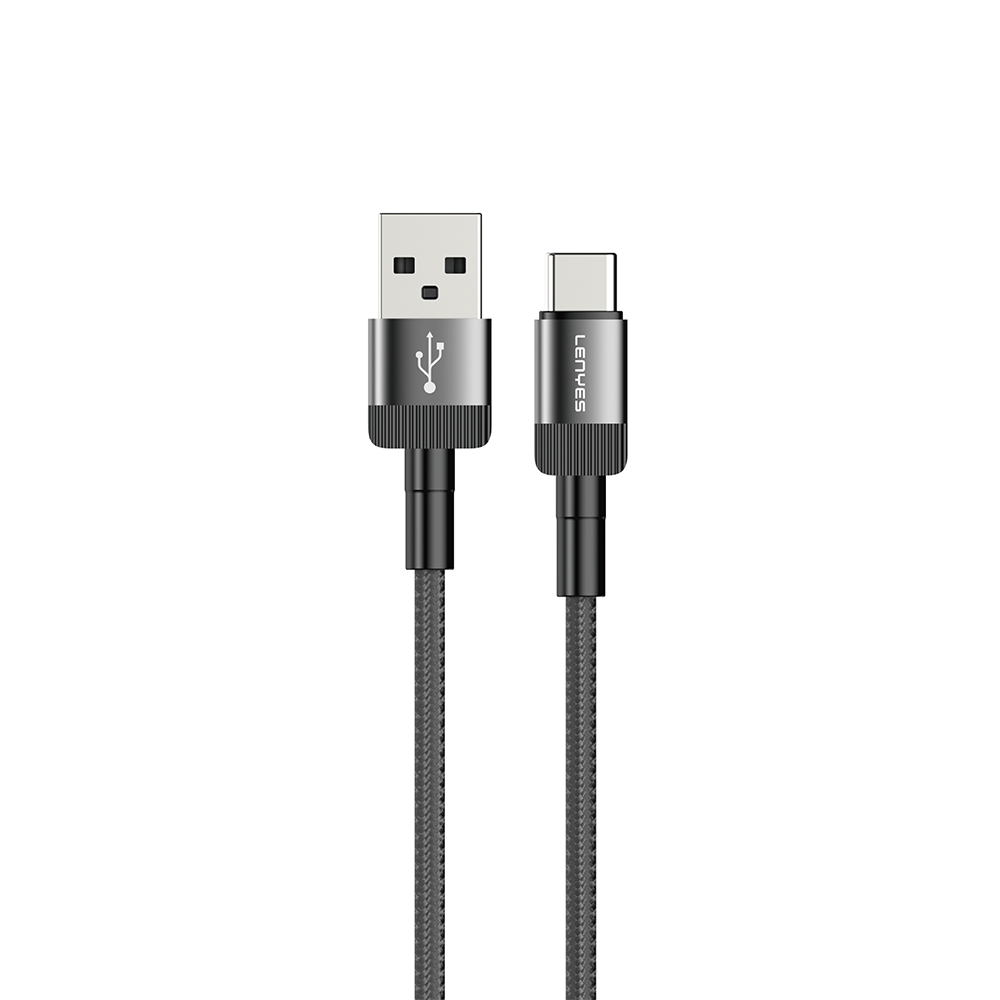 [RNZ-TA121153] Lenyes LC546 USB-A to Type-C Örgü Tasarımlı Hızlı Şarj Özellikli Data ve Şarj Kablosu 12W 1M