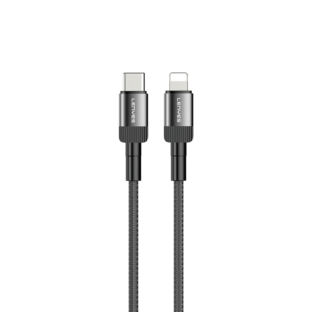 [RNZ-TA121156] Lenyes LC546 Type-C to Lightning Örgü Tasarımlı Hızlı Şarj Özellikli Data ve Şarj Kablosu 27W 1M