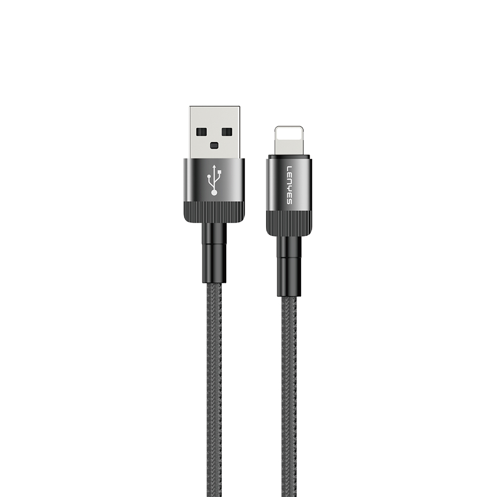 [RNZ-TA121154] Lenyes LC546 USB-A to Lightning Örgü Tasarımlı Hızlı Şarj Özellikli Data ve Şarj Kablosu 12W 1M