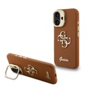 Apple iPhone 16 Uyumlu Kılıf Guess Orjinal Lisanslı Grained Yazı Logolu Kamera Standlı Kapak