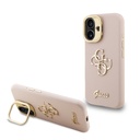 Apple iPhone 16 Uyumlu Kılıf Guess Orjinal Lisanslı Grained Yazı Logolu Kamera Standlı Kapak