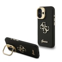 Apple iPhone 16 Uyumlu Kılıf Guess Orjinal Lisanslı Grained Yazı Logolu Kamera Standlı Kapak