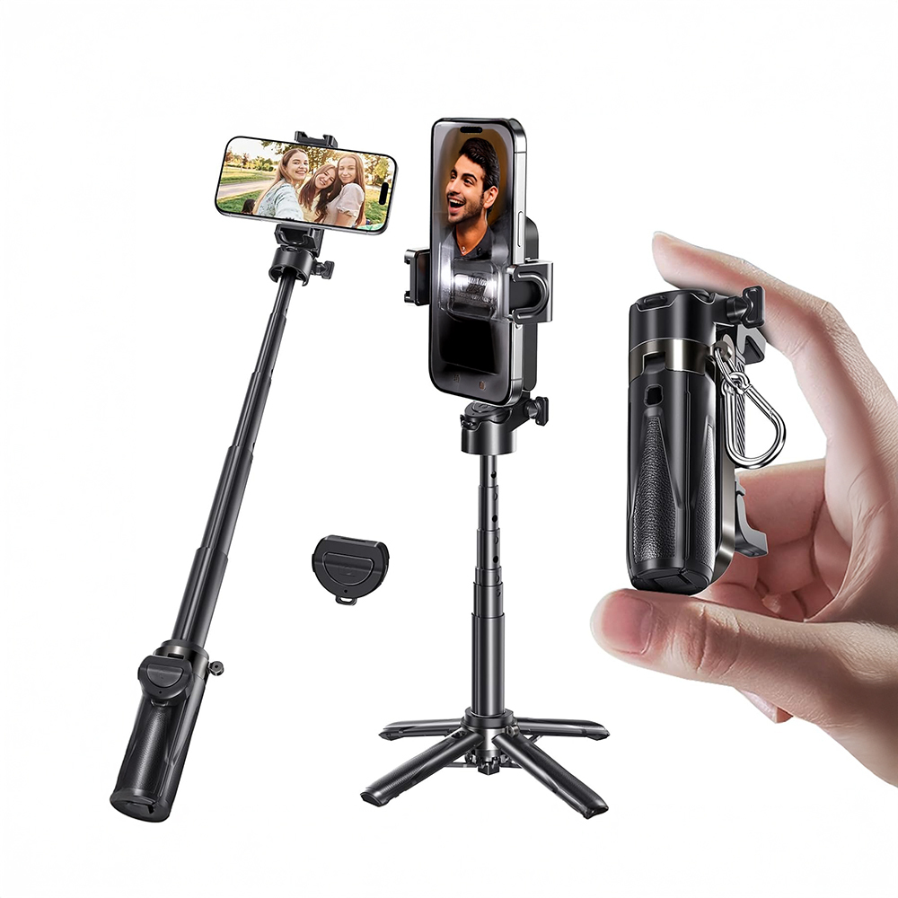 [RNZ-TA121012] Jmary MT-18 360 Derece Dönebilen Kumandalı Selfie Çubuğu ve Tripod (Siyah)