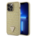 Apple iPhone 13 Pro Max Uyumlu Kılıf Guess Orjinal Lisanslı Taşlı Arka Yüzey Üçgen Logolu Kapak