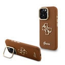 Apple iPhone 15 Pro Max Uyumlu Kılıf Guess Orjinal Lisanslı Grained Yazı Logolu Kamera Standlı Kapak