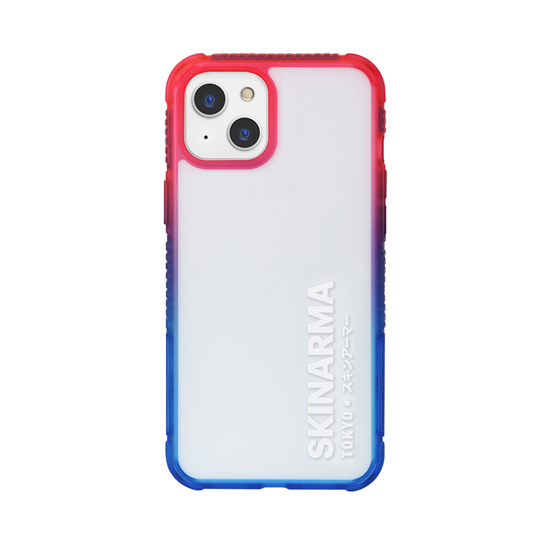 [RNZ-TA121295] Apple iPhone 13 Uyumlu Kılıf Şeffaf Airbag Tasarımlı Skinarma Hade Kapak (Mavi-pembe)