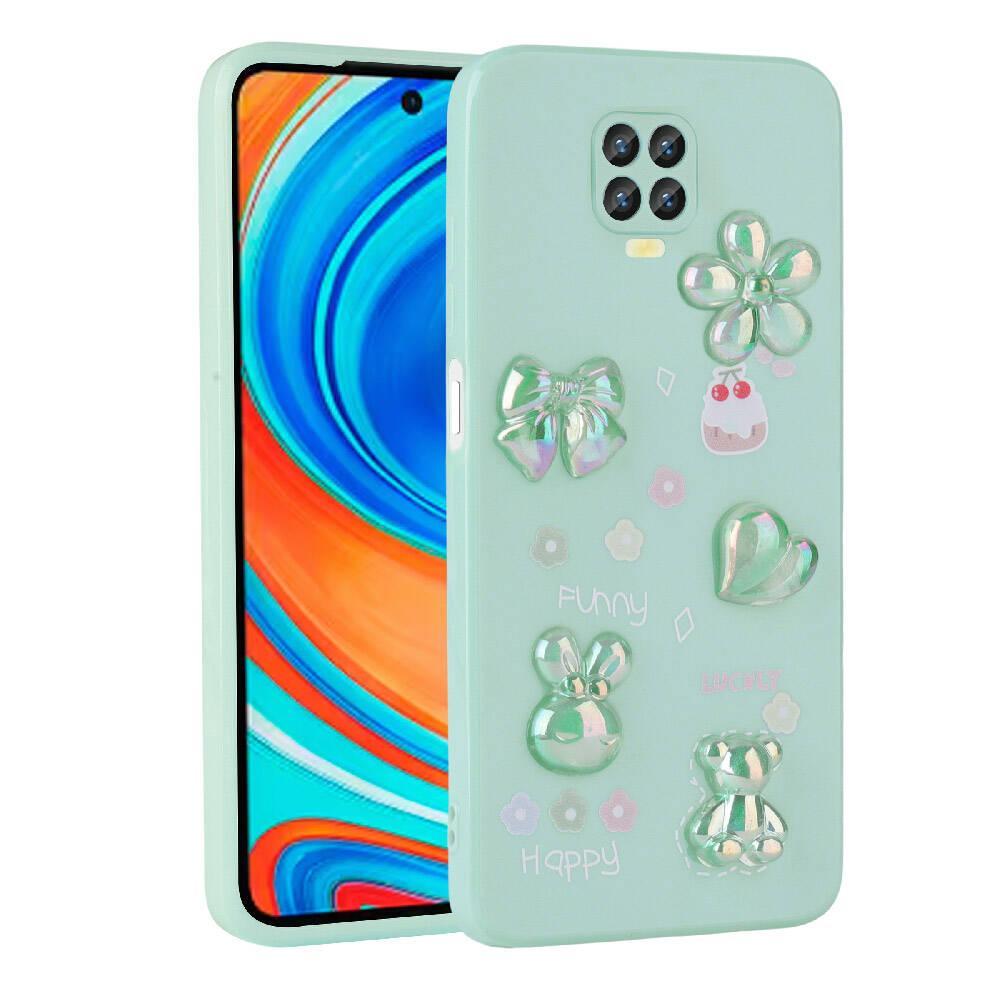 Xiaomi Redmi Note 9S Uyumlu Kılıf Kabartma Figürlü Parlak Zore Toys Silikon Kapak