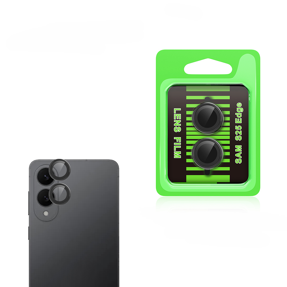 [RNZ-TA120625] Samsung Galaxy S25 Edge Uyumlu Zore CL-07 Kamera Lens Koruyucu (Siyah)