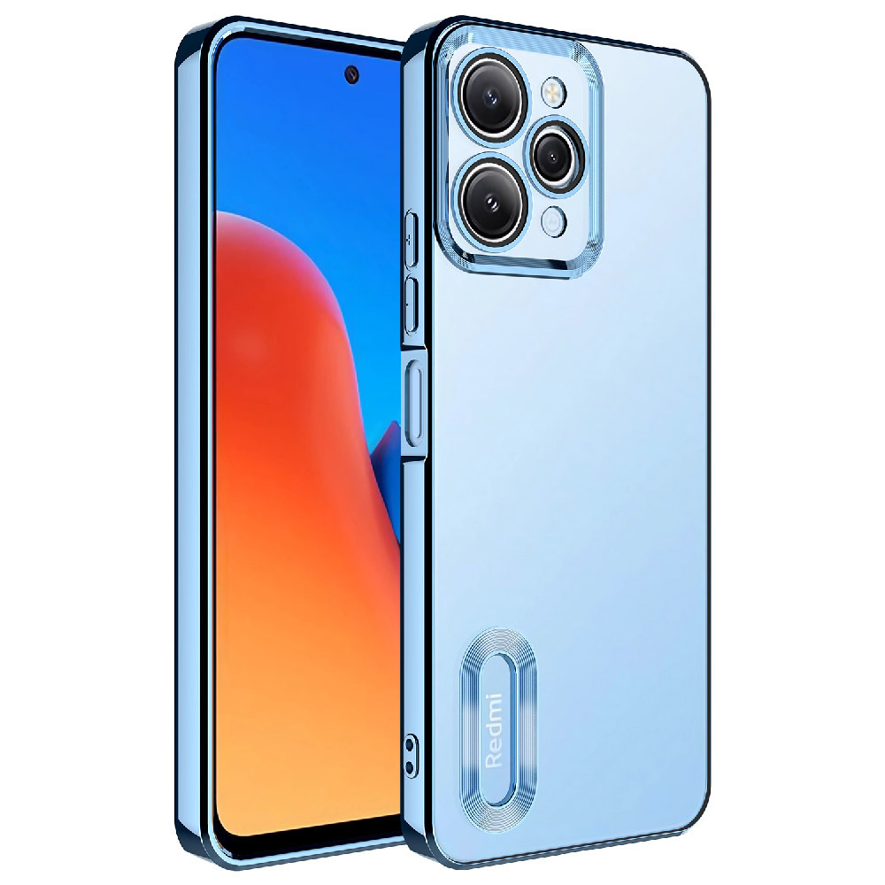 [RNZ-TA120675] Xiaomi Redmi 12 4G Uyumlu Kılıf Kamera Korumalı Logo Gösteren Zore Omega Kapak