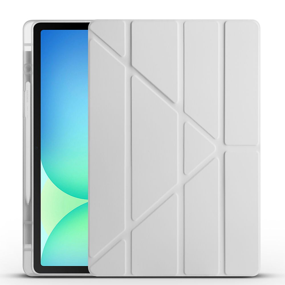 Samsung Galaxy Tab S10 FE Plus Uyumlu Kılıf Zore Tri Folding Kalem Bölmeli Standlı Kılıf