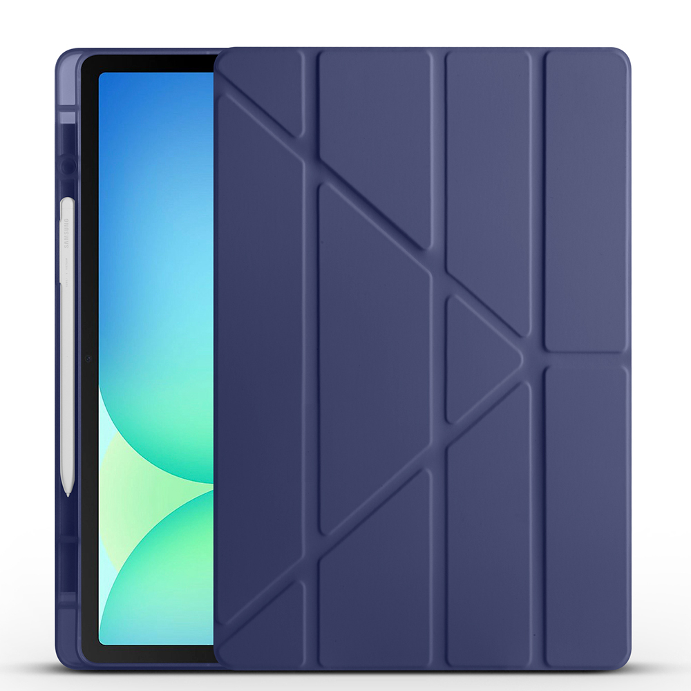 Samsung Galaxy Tab S10 FE Plus Uyumlu Kılıf Zore Tri Folding Kalem Bölmeli Standlı Kılıf