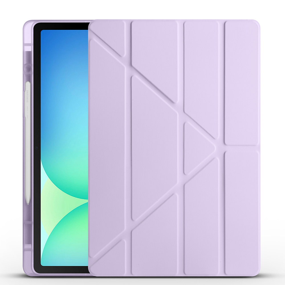 Samsung Galaxy Tab S10 FE Plus Uyumlu Kılıf Zore Tri Folding Kalem Bölmeli Standlı Kılıf