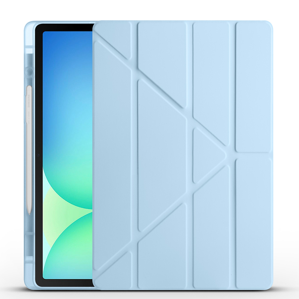Samsung Galaxy Tab S10 FE Plus Uyumlu Kılıf Zore Tri Folding Kalem Bölmeli Standlı Kılıf