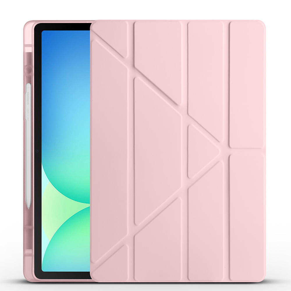 Samsung Galaxy Tab S10 FE Plus Uyumlu Kılıf Zore Tri Folding Kalem Bölmeli Standlı Kılıf