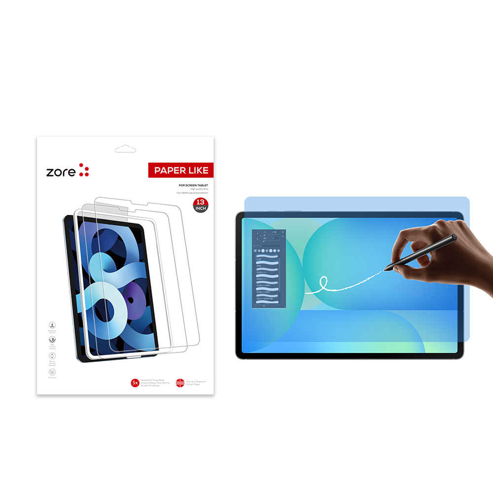 [RNZ-TA121440] Samsung Galaxy Tab S10 FE Plus Uyumlu Kağıt Hisli Mat ​​​​​​​​​​​​​​​Zore Paper-Like Ekran Koruyucu