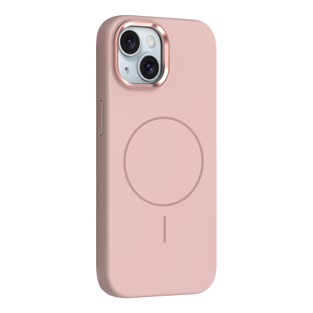 Apple iPhone 14 Uyumlu Kılıf M-Safe Şarj Özellikli Metal Kamera Çerçeveli Zore Edi Silikon Kapak
