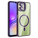 Samsung Galaxy A06 Uyumlu Kılıf Standlı ve Kamera Lens Hediyeli M-Safe Şarj Özellikli Zore Etro Kapak