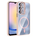 Samsung Galaxy A16 Uyumlu Kılıf Standlı ve Kamera Lens Hediyeli M-Safe Şarj Özellikli Zore Etro Kapak
