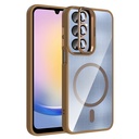 Samsung Galaxy A16 Uyumlu Kılıf Standlı ve Kamera Lens Hediyeli M-Safe Şarj Özellikli Zore Etro Kapak